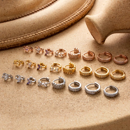 1 Piece Simple Style Classic Style Round Plating Inlay Copper Zircon 18k Gold Plated Ear Studs