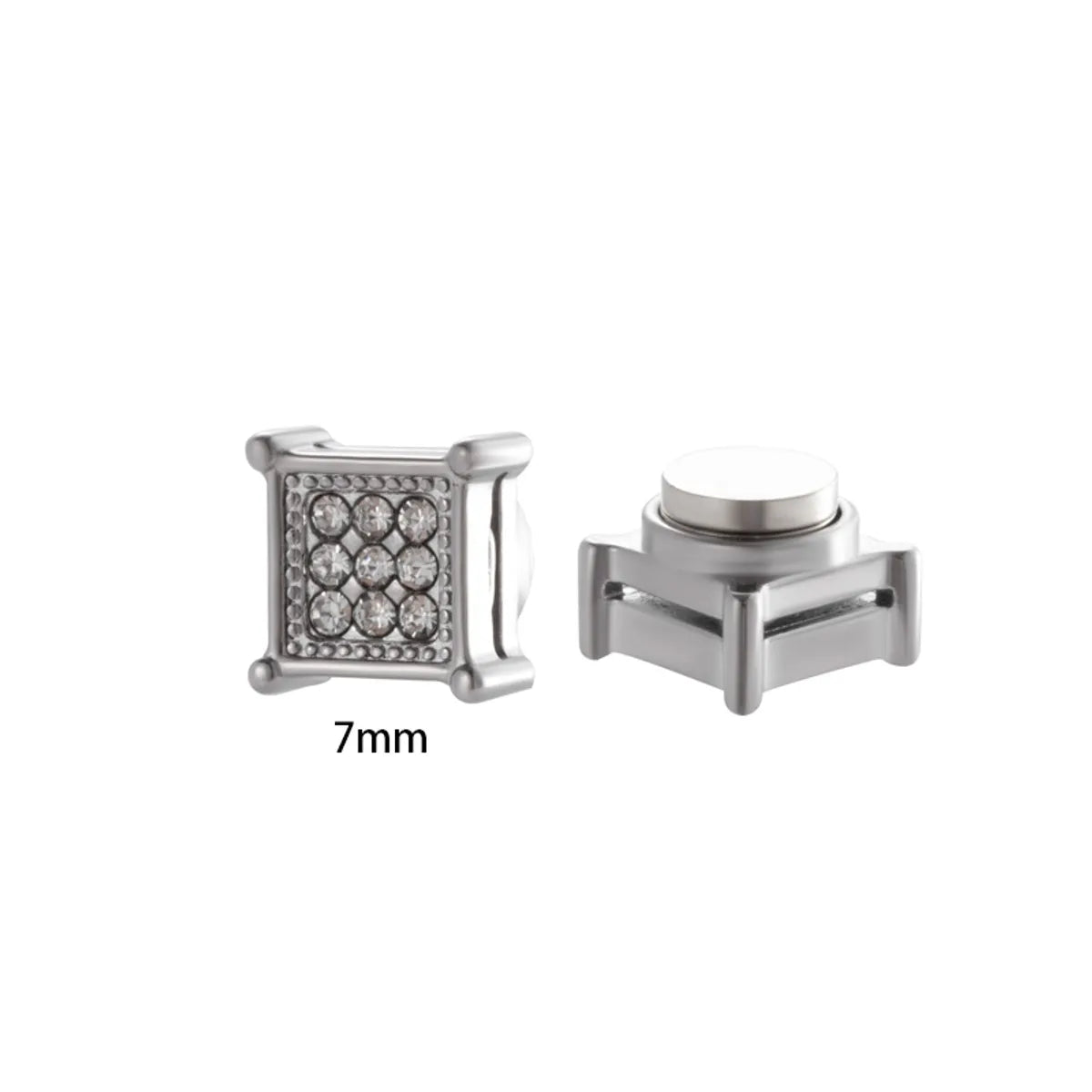 1 Piece Simple Style Classic Style Round Square Plating Inlay 316 Stainless Steel  Zircon Ear Cuffs