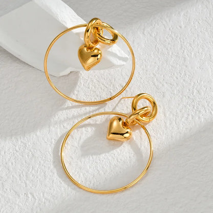 1 Piece Simple Style Classic Style Solid Color Plating 304 Stainless Steel 18K Gold Plated Drop Earrings