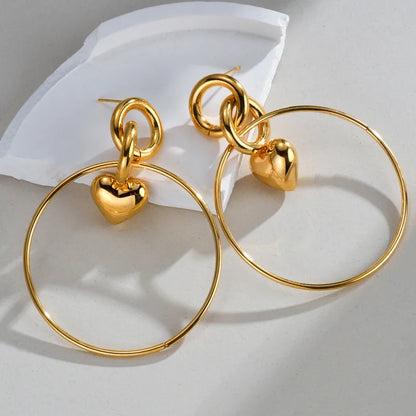 1 Piece Simple Style Classic Style Solid Color Plating 304 Stainless Steel 18K Gold Plated Drop Earrings