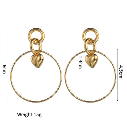 1 Piece Simple Style Classic Style Solid Color Plating 304 Stainless Steel 18K Gold Plated Drop Earrings