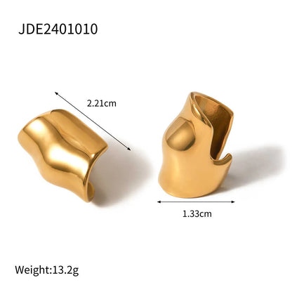 1 Piece Simple Style Classic Style Solid Color Plating 316 Stainless Steel  18K Gold Plated Ear Cuffs