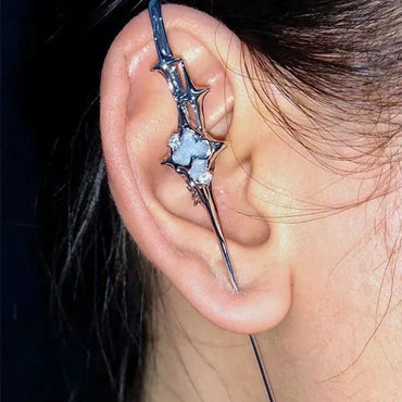 1 Piece Simple Style Classic Style Star Inlay Alloy Rhinestones Ear Studs