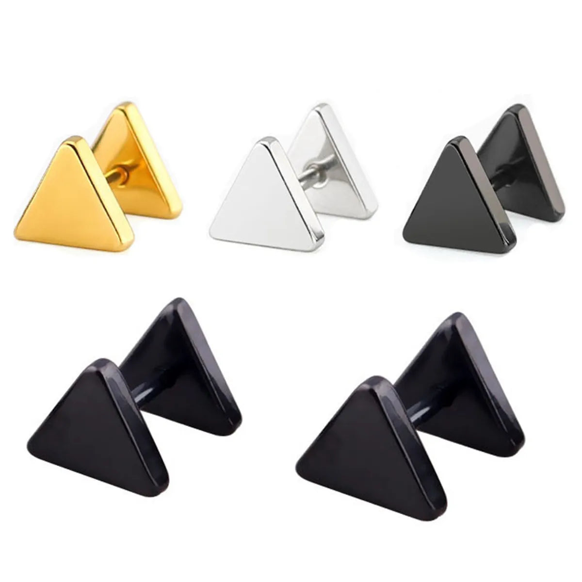 1 Piece Simple Style Classic Style Triangle Plating Stainless Steel Ear Studs