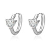 1 Piece Simple Style Classic Style Waves Heart Shape Inlay Titanium Steel Zircon Earrings