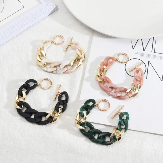 1 Piece Simple Style Color Block Resin Women's Bracelets