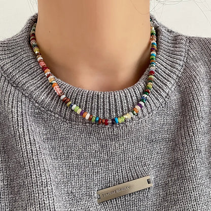 1 Piece Simple Style Color Block Seed Bead Beaded Women'S Necklace