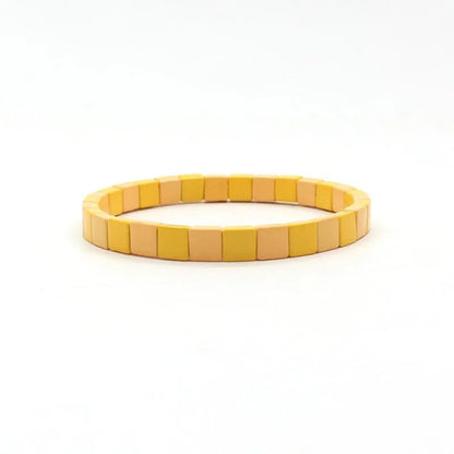 1 Piece Simple Style Colorful Square Alloy Enamel Beaded Stoving Varnish Women'S Bracelets