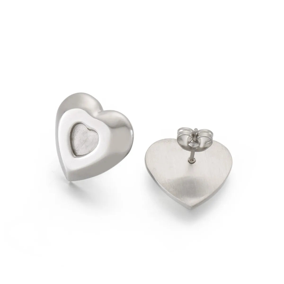 1 Piece Simple Style Commute Heart Shape Plating Stainless Steel Gold Plated Ear Studs