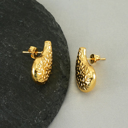 1 Piece Simple Style Commute Solid Color Plating Stainless Steel 18k Gold Plated Ear Studs