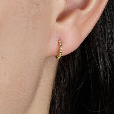 1 Piece Simple Style Commute Solid Color Plating Sterling Silver 18k Gold Plated White Gold Plated Hoop Earrings