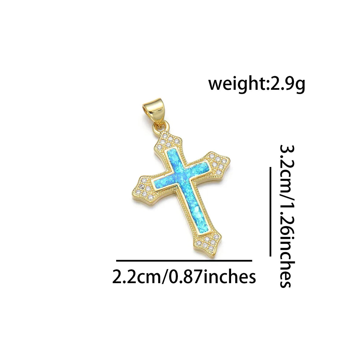 1 Piece Simple Style Cross Copper Plating Inlay Jewelry Accessories