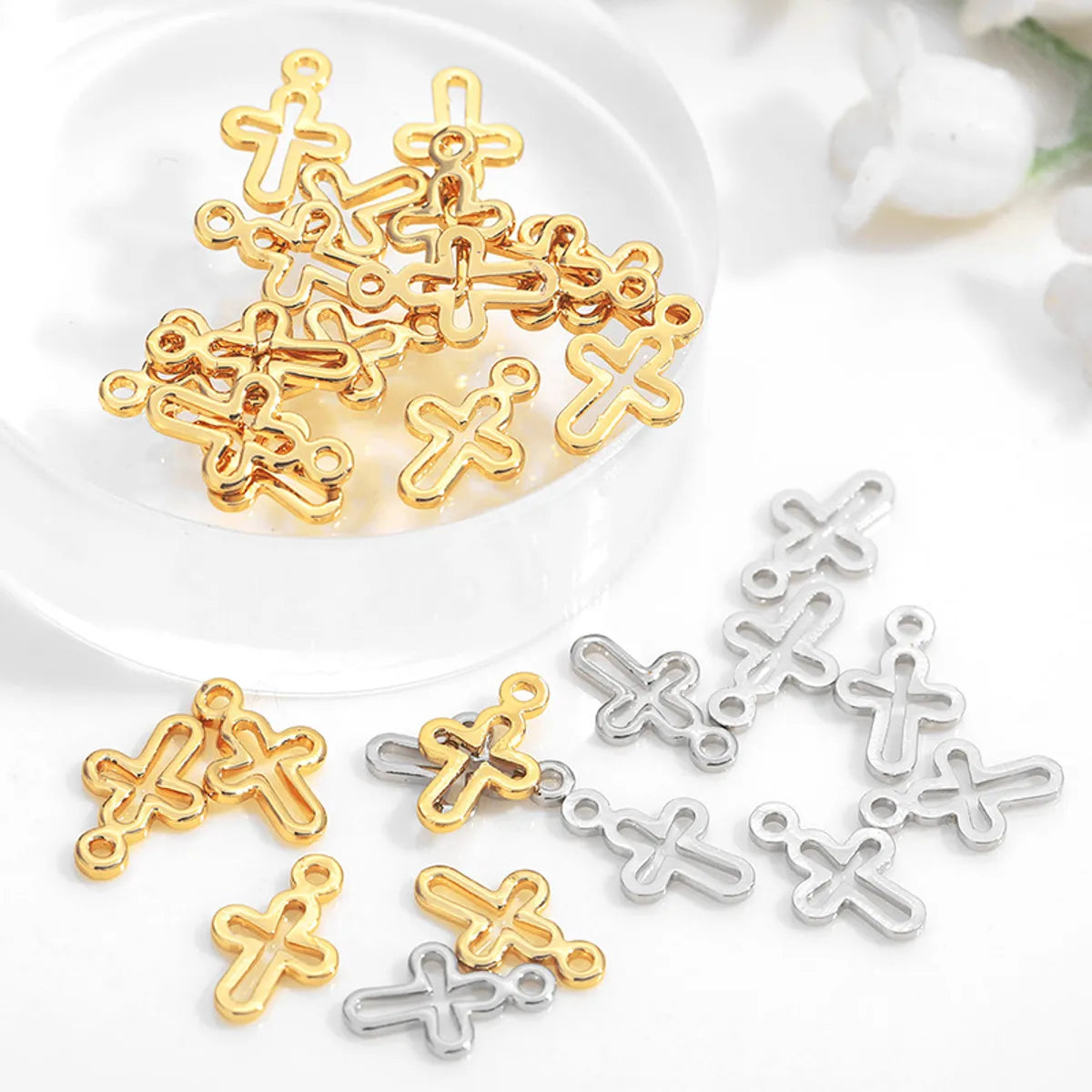 1 Piece Simple Style Cross Copper Plating Pendant Jewelry Accessories