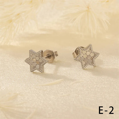 1 Piece Simple Style Cross Heart Shape Crown Plating Copper 18k Gold Plated Ear Studs