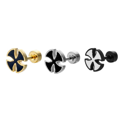 1 Piece Simple Style Cross Stainless Steel Ear Studs