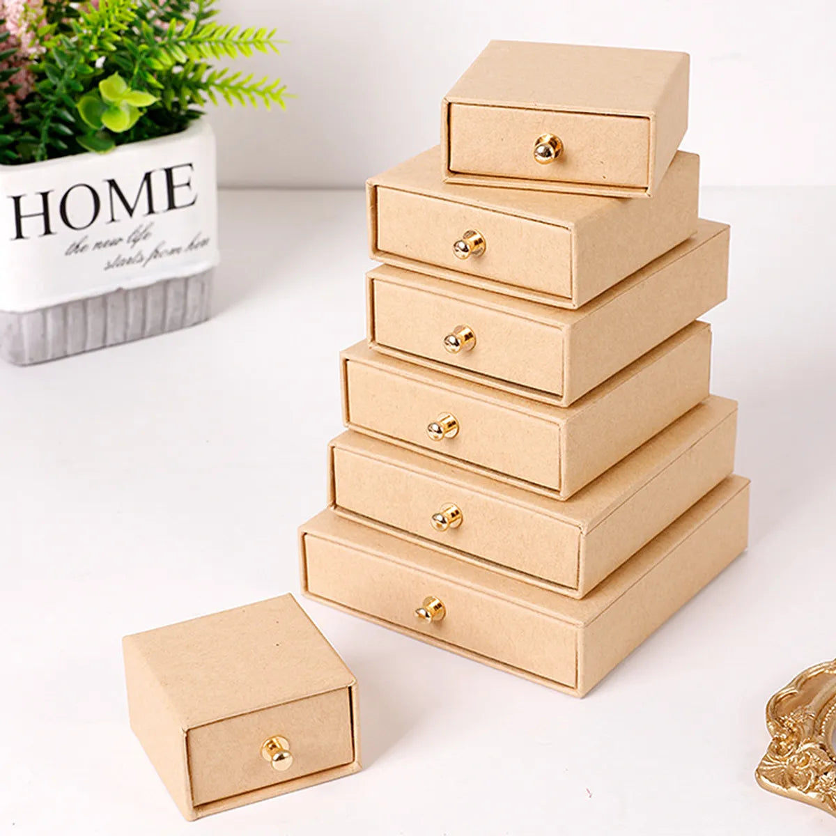 1 Piece Simple Style Daily Solid Color Jewelry Boxes