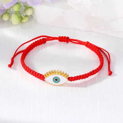 1 Piece Simple Style Devil's Eye Alloy Rope Knitting Enamel Women's Bracelets