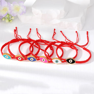 1 Piece Simple Style Devil's Eye Alloy Rope Knitting Enamel Women's Bracelets