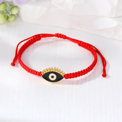 1 Piece Simple Style Devil's Eye Alloy Rope Knitting Enamel Women's Bracelets