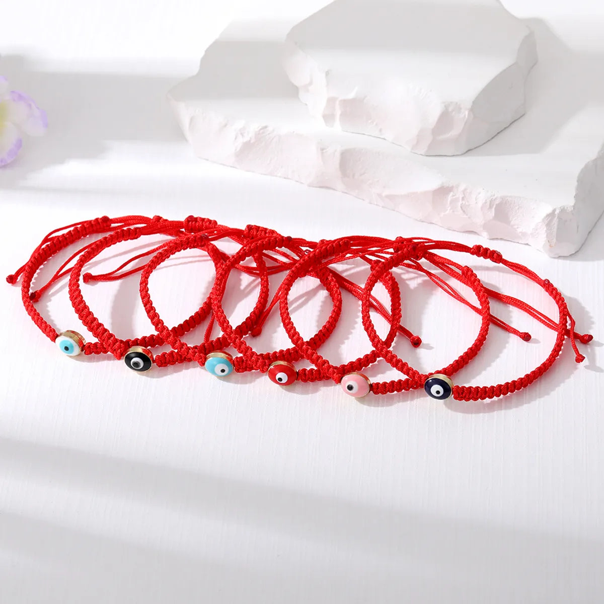 1 Piece Simple Style Devil's Eye Alloy Rope Knitting Enamel Women's Bracelets