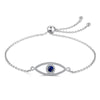 1 Piece Simple Style Devil'S Eye Sterling Silver Inlay Zircon Bracelets