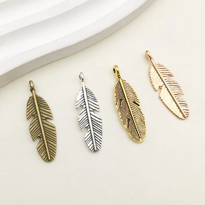 1 Piece Simple Style Feather Alloy Plating Pendant Jewelry Accessories