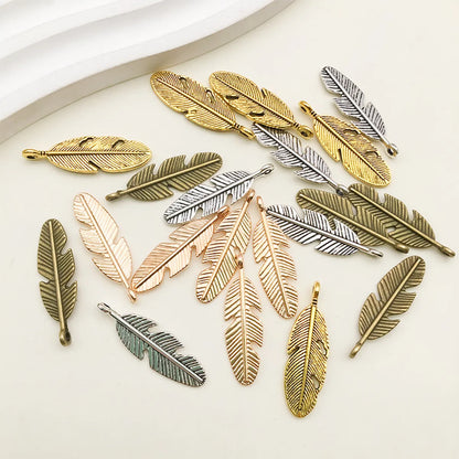 1 Piece Simple Style Feather Alloy Plating Pendant Jewelry Accessories