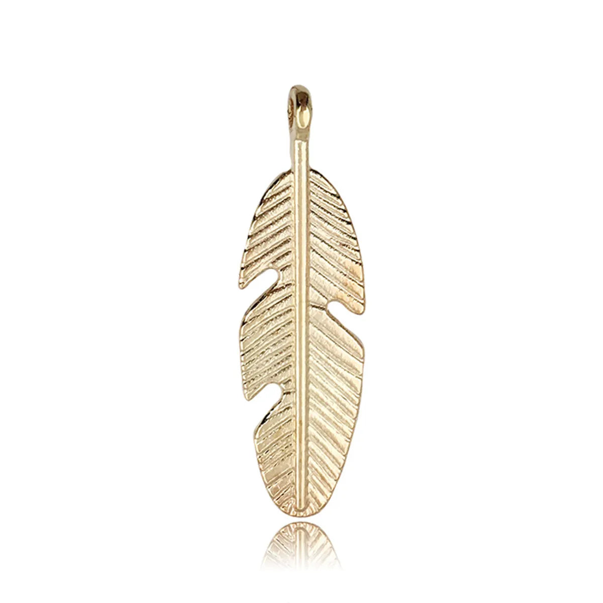 1 Piece Simple Style Feather Alloy Plating Pendant Jewelry Accessories