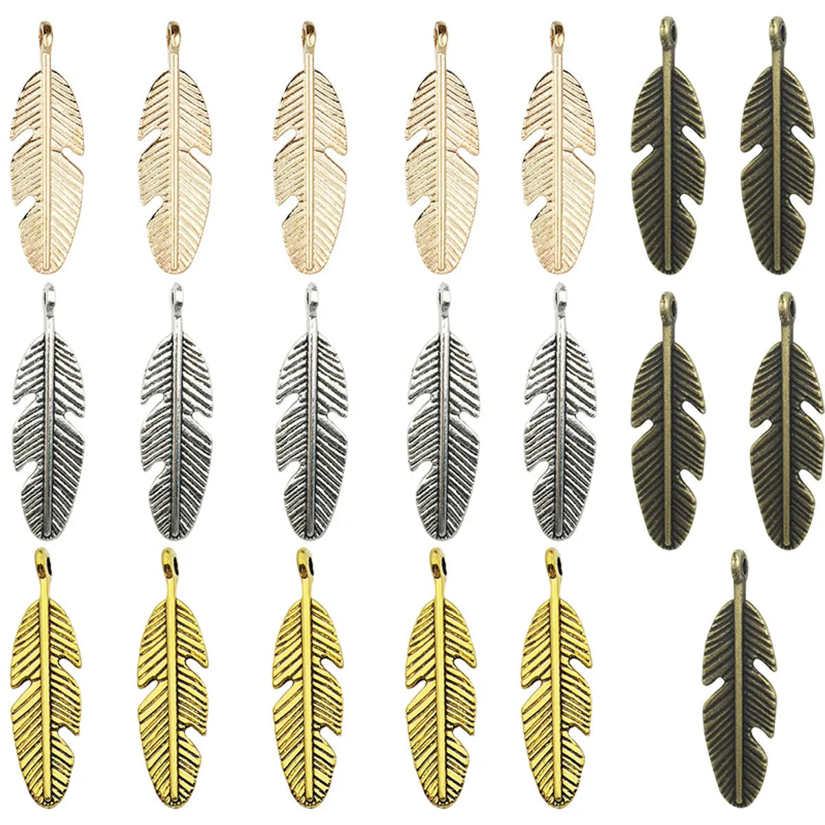 1 Piece Simple Style Feather Alloy Plating Pendant Jewelry Accessories