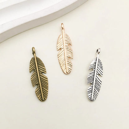 1 Piece Simple Style Feather Alloy Plating Pendant Jewelry Accessories