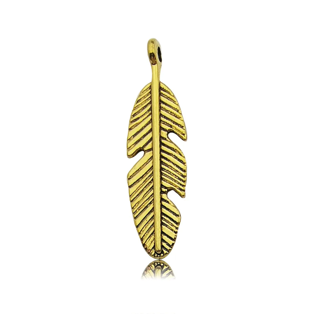 1 Piece Simple Style Feather Alloy Plating Pendant Jewelry Accessories