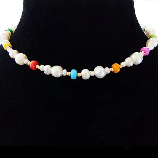 1 Piece Simple Style Flower Artificial Pearl Brass Patchwork Women's Bracelets Necklace