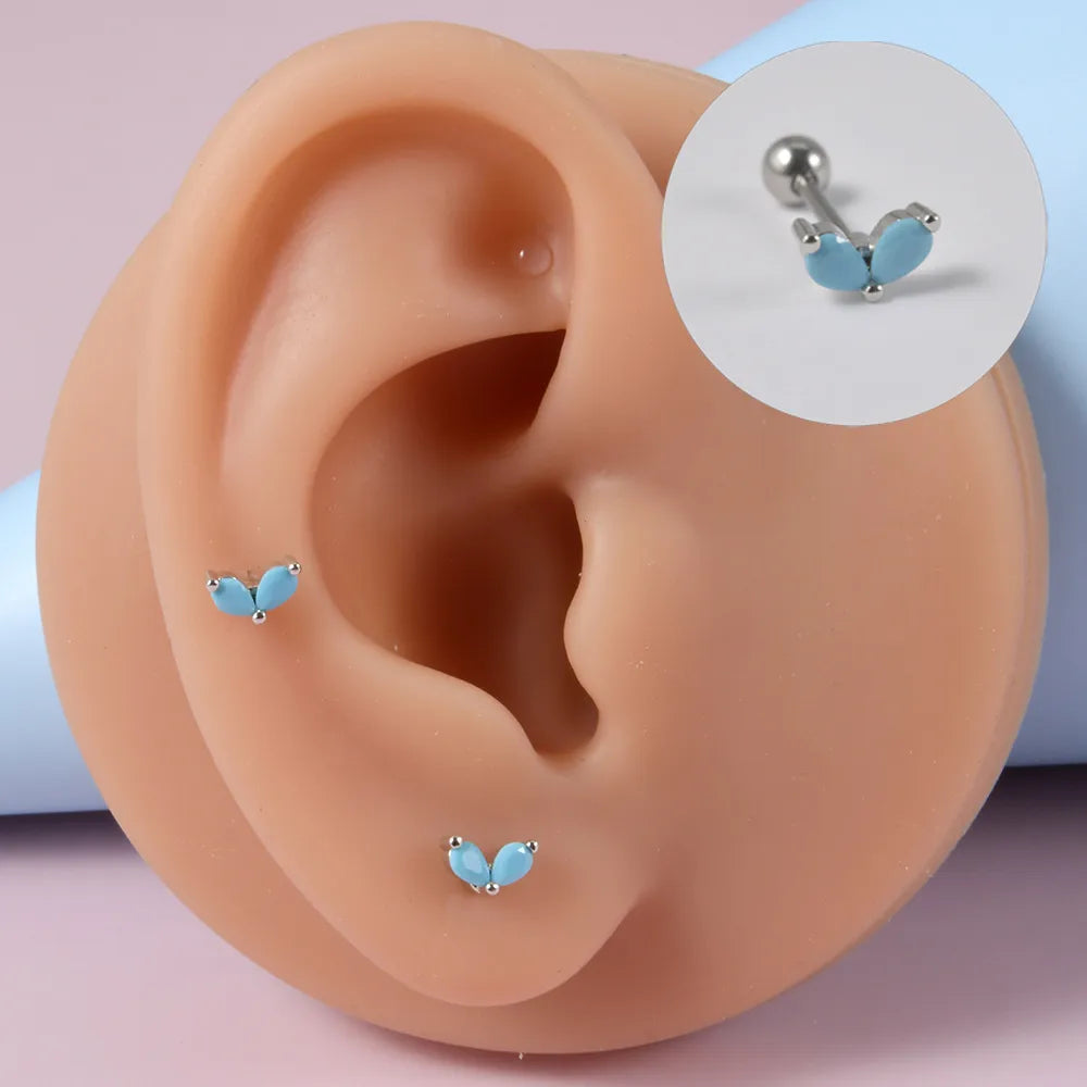 1 Piece Simple Style Flower Patchwork Copper Ear Studs