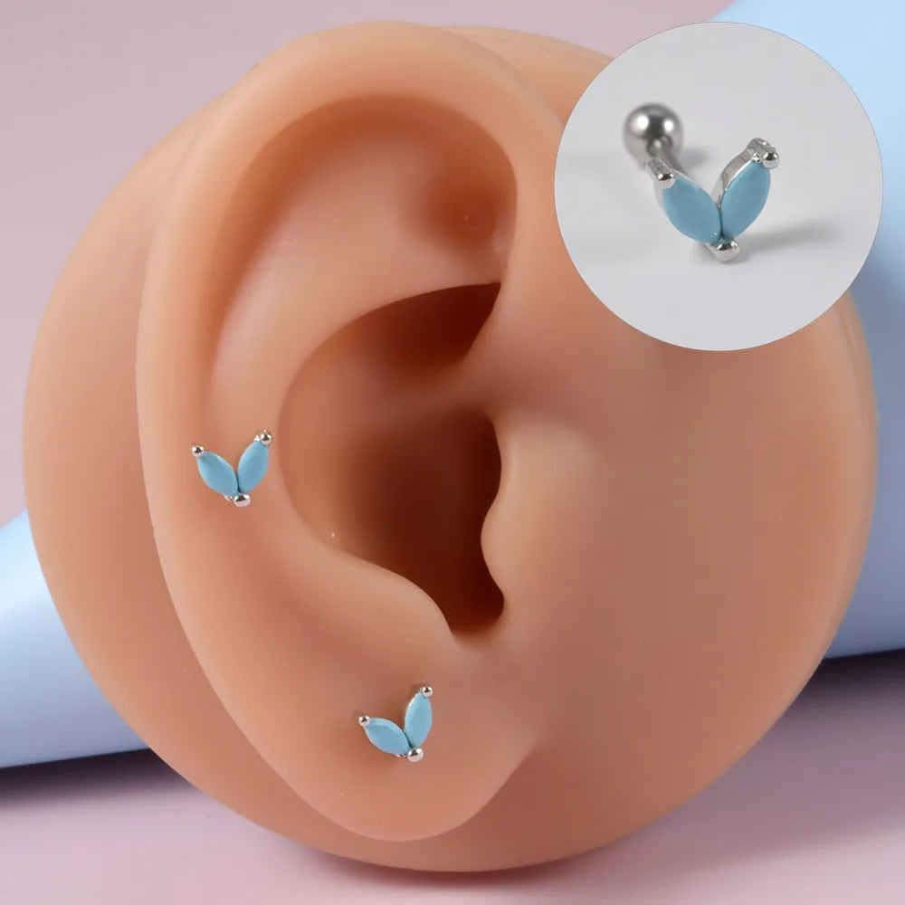 1 Piece Simple Style Flower Patchwork Copper Ear Studs