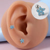 1 Piece Simple Style Flower Patchwork Copper Ear Studs