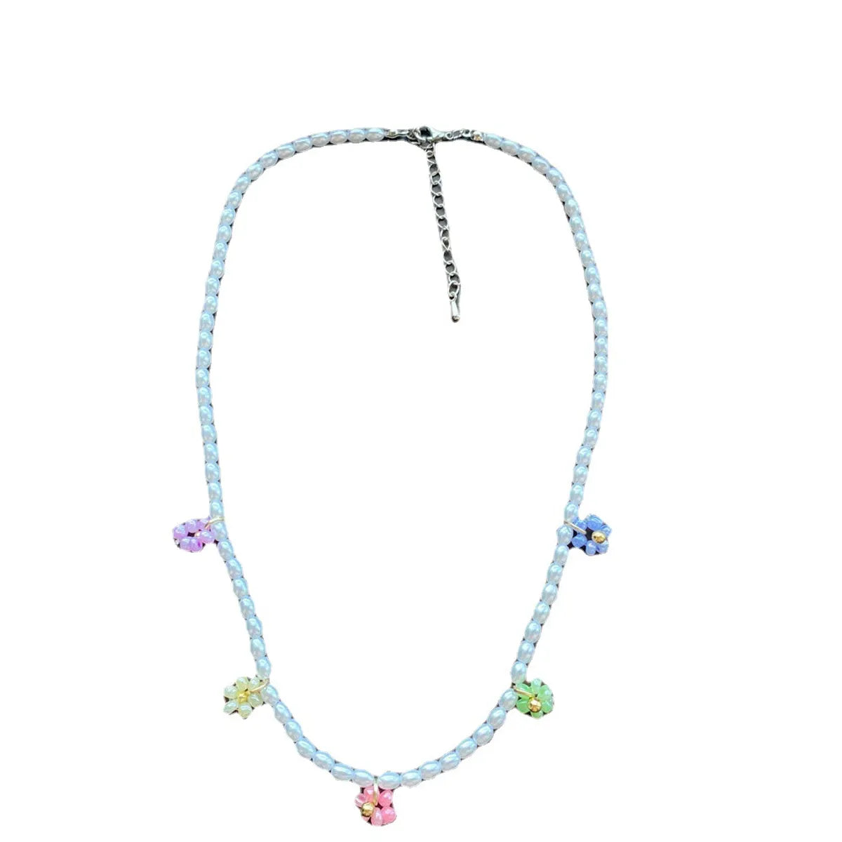 1 Piece Simple Style Flower Pearl Beaded Women's Necklace