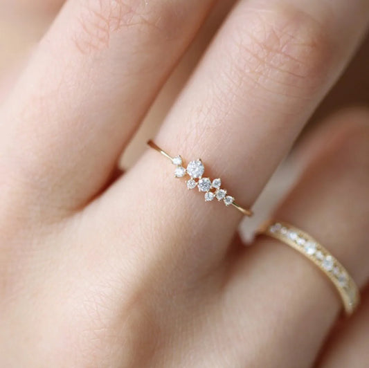 1 Piece Simple Style Flower Rhinestones Alloy Wholesale Rings