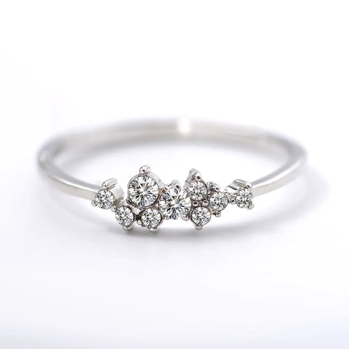 1 Piece Simple Style Flower Rhinestones Alloy Wholesale Rings