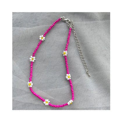 1 Piece Simple Style Flower Seed Bead Beaded Women'S Necklace