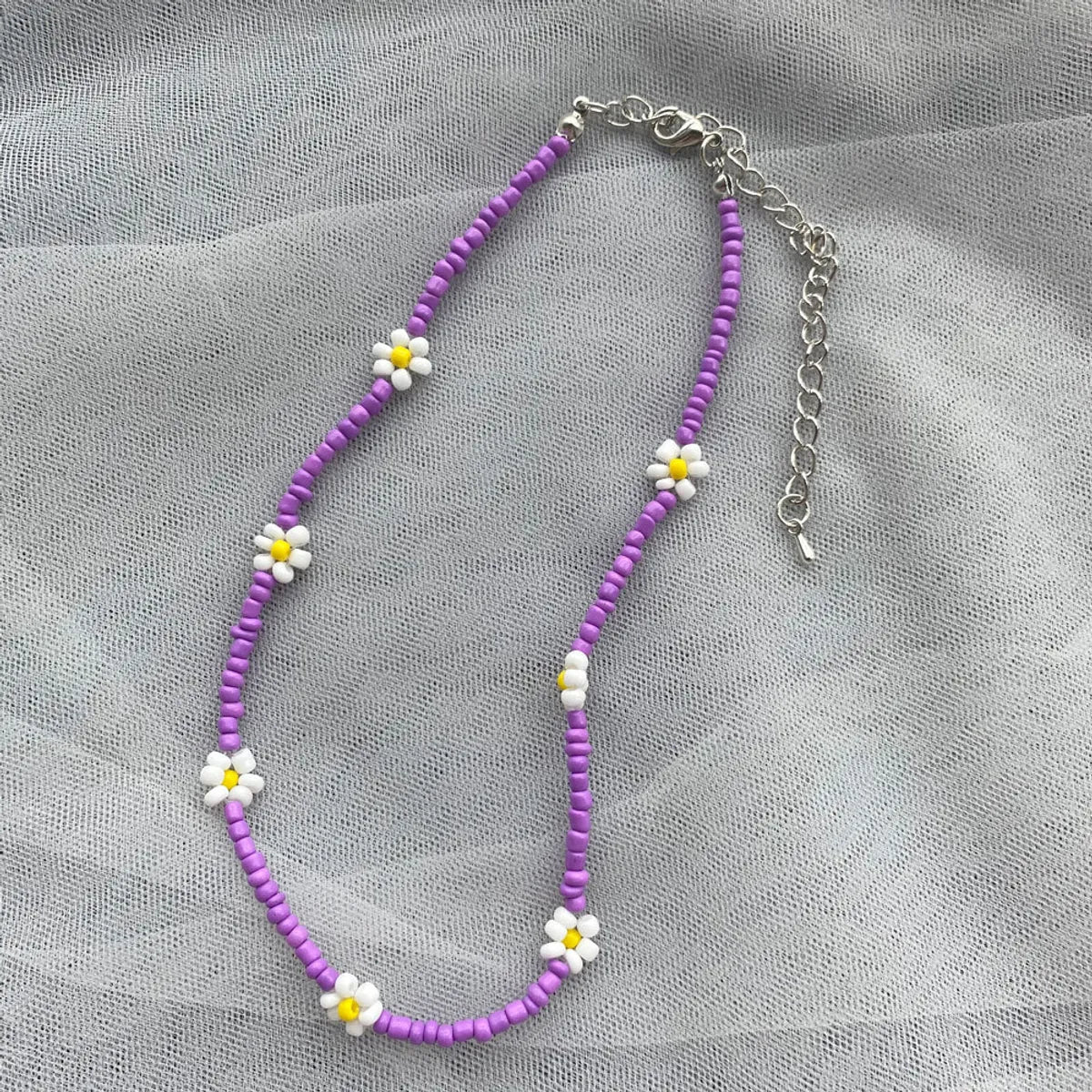 1 Piece Simple Style Flower Seed Bead Beaded Women'S Necklace