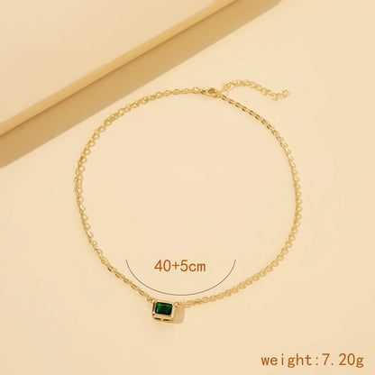 1 Piece Simple Style Geometric Alloy Plating Zircon Women's Pendant Necklace