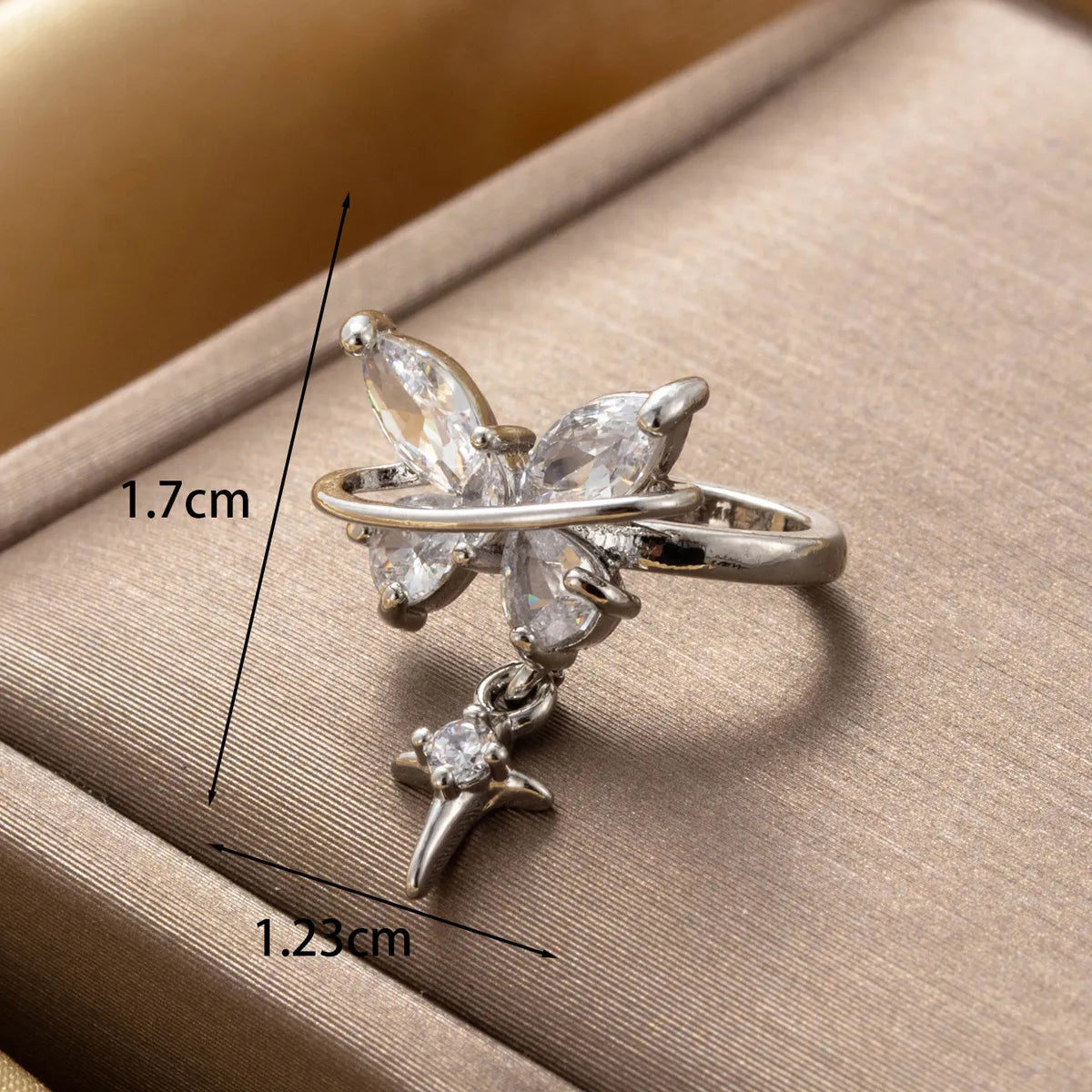 1 Piece Simple Style Geometric Flower Butterfly Inlay Copper Zircon Ear Studs