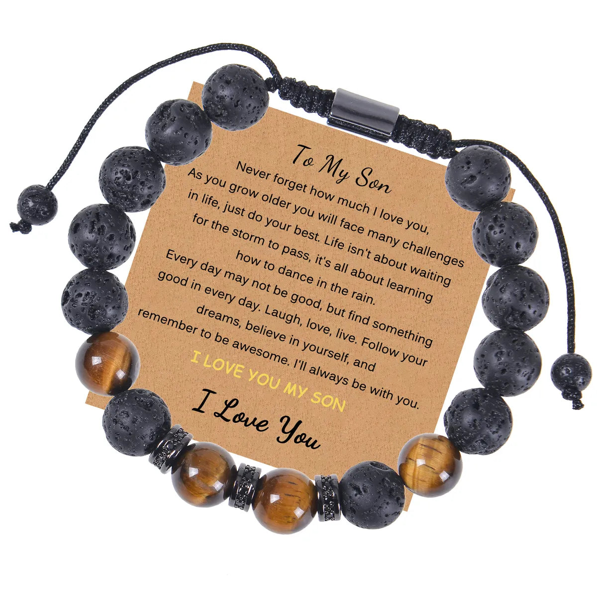 1 Piece Simple Style Geometric Natural Stone Tiger Eye Bracelets