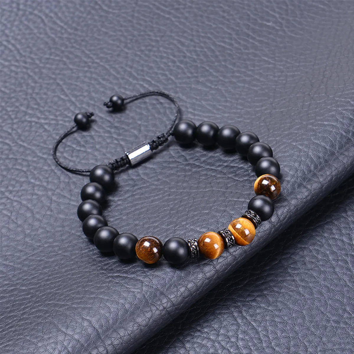 1 Piece Simple Style Geometric Natural Stone Tiger Eye Bracelets