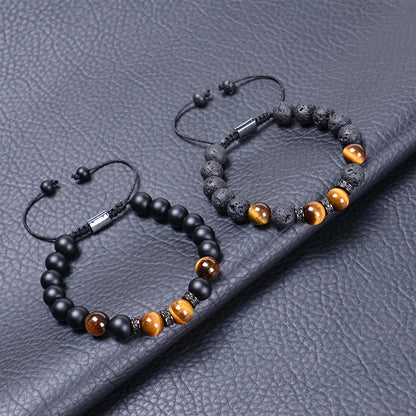 1 Piece Simple Style Geometric Natural Stone Tiger Eye Bracelets