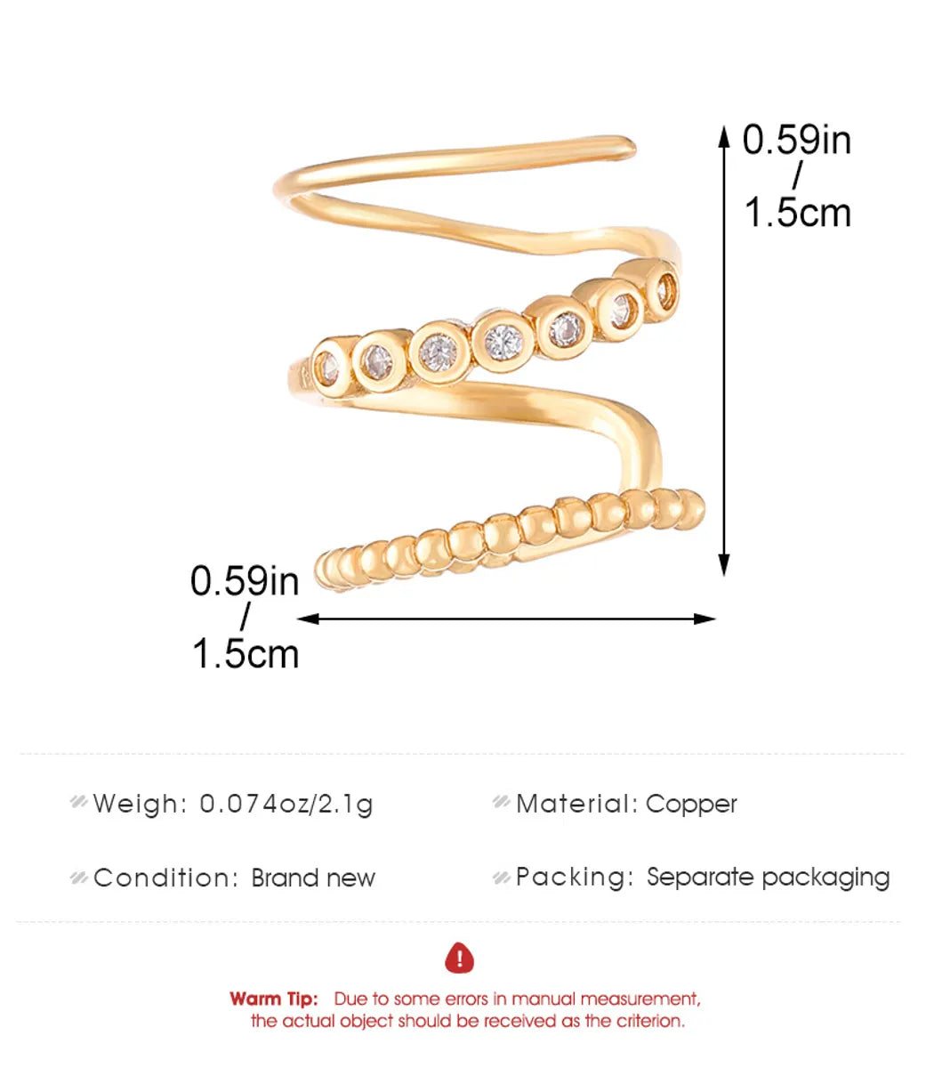 1 Piece Simple Style Geometric Plating Inlay Copper Zircon Ear Cuffs