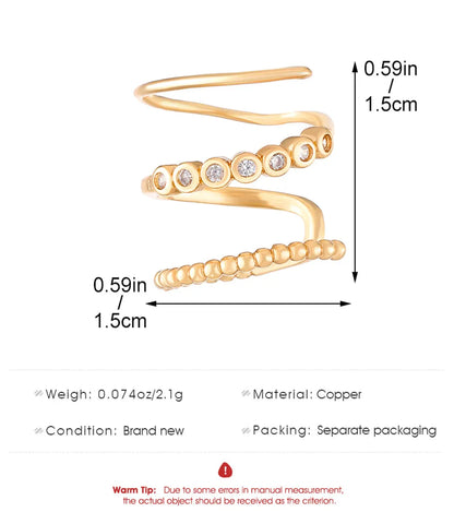 1 Piece Simple Style Geometric Plating Inlay Copper Zircon Ear Cuffs