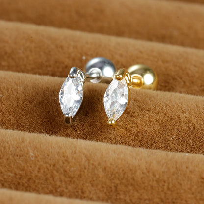 1 Piece Simple Style Geometric Plating Inlay Stainless Steel Zircon Ear Studs