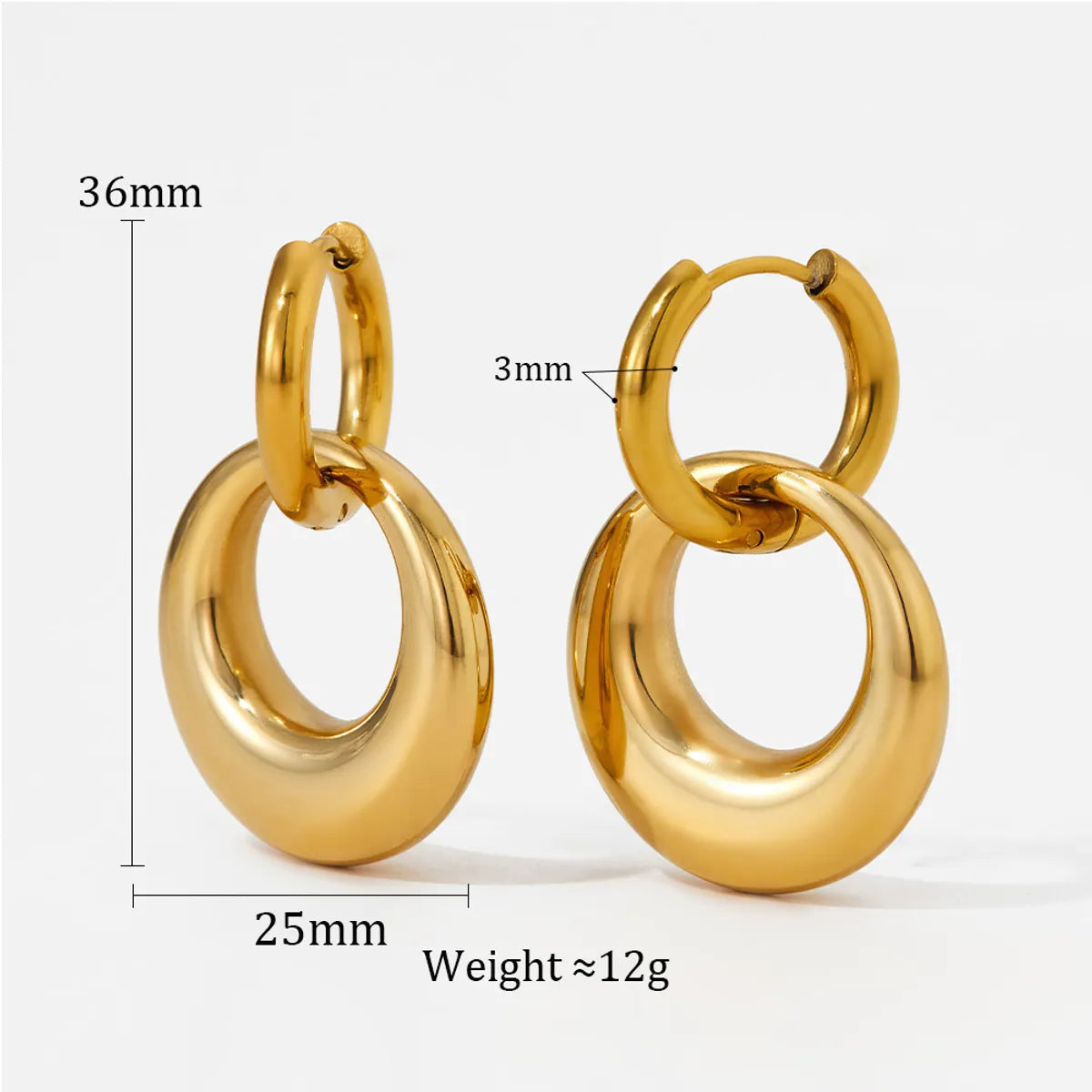 1 Piece Simple Style Geometric Plating Stainless Steel Drop Earrings