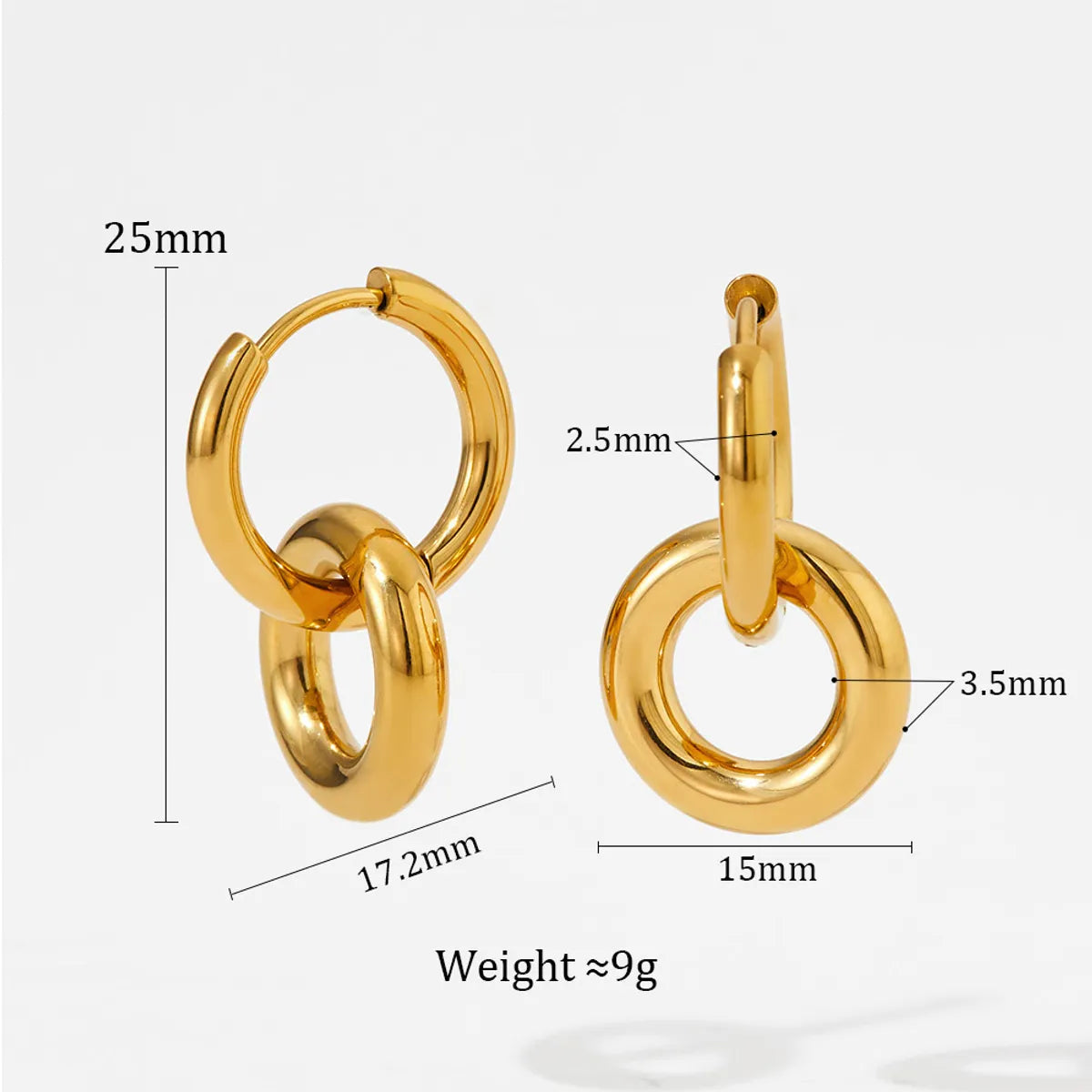 1 Piece Simple Style Geometric Plating Stainless Steel Drop Earrings